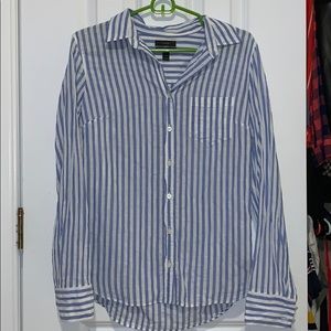 Jcrew classic fit boy shirt - blue strip - small
